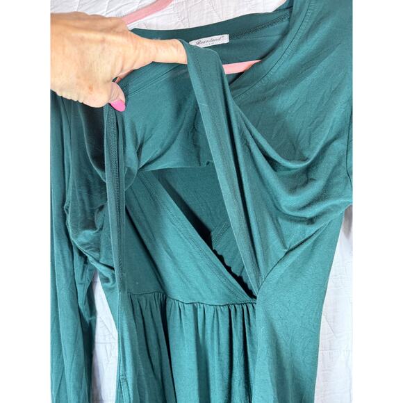 Bearsland Christmas Maternity Nursing Breastfeeding Dress Pockets Size Large - Picture 5 of 7